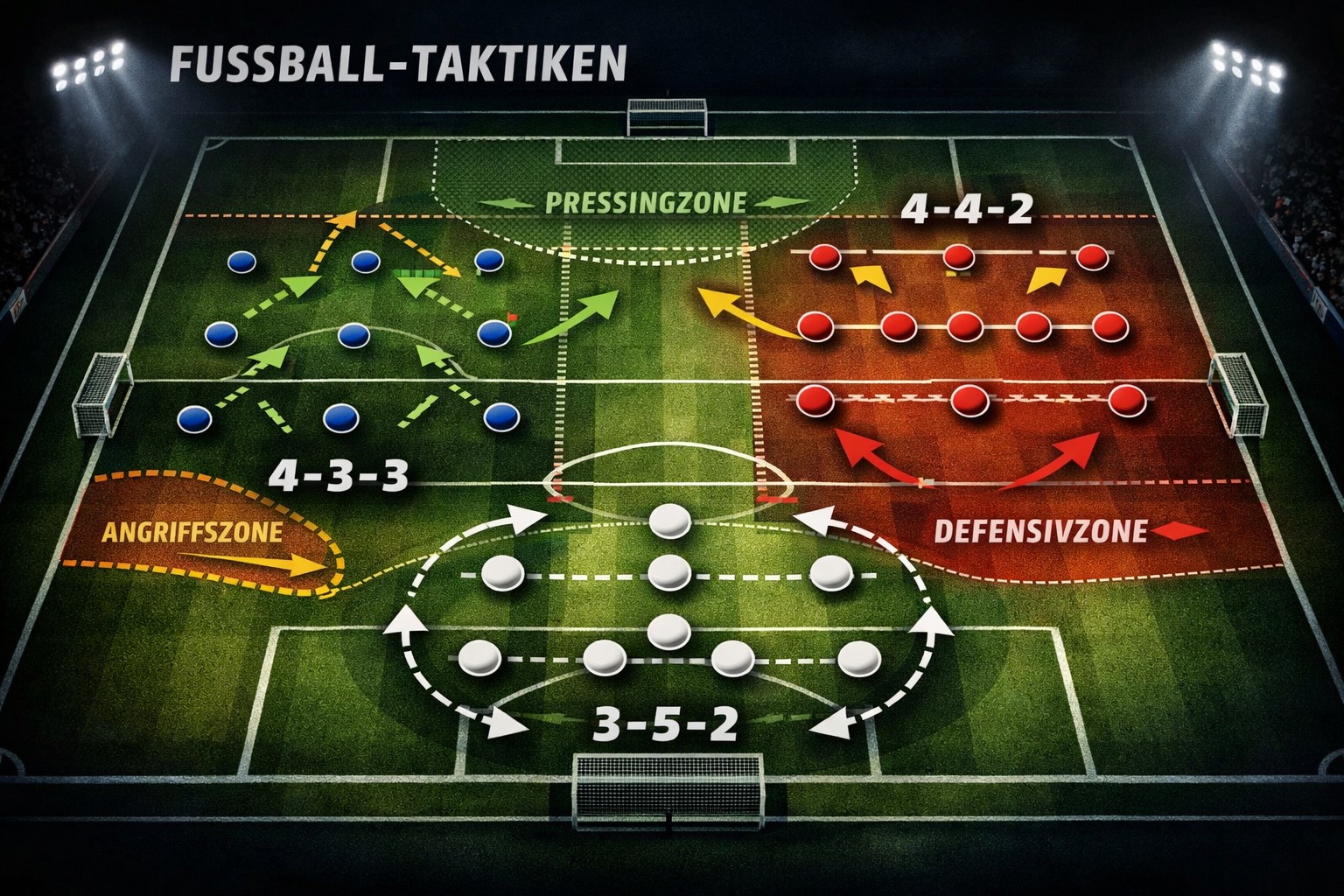 Fußball-Taktiken erklärt: 4-3-3, 4-4-2, Gegenpressing & moderne Systeme